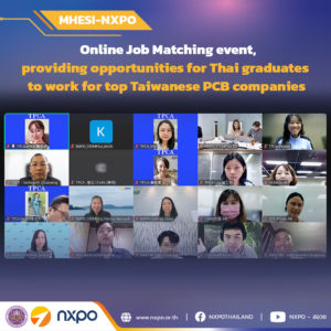 MHESI-NXPO and partners host Online Job Matching event, providing opportunities for Thai graduates to work with leading  Taiwanese PCB companies